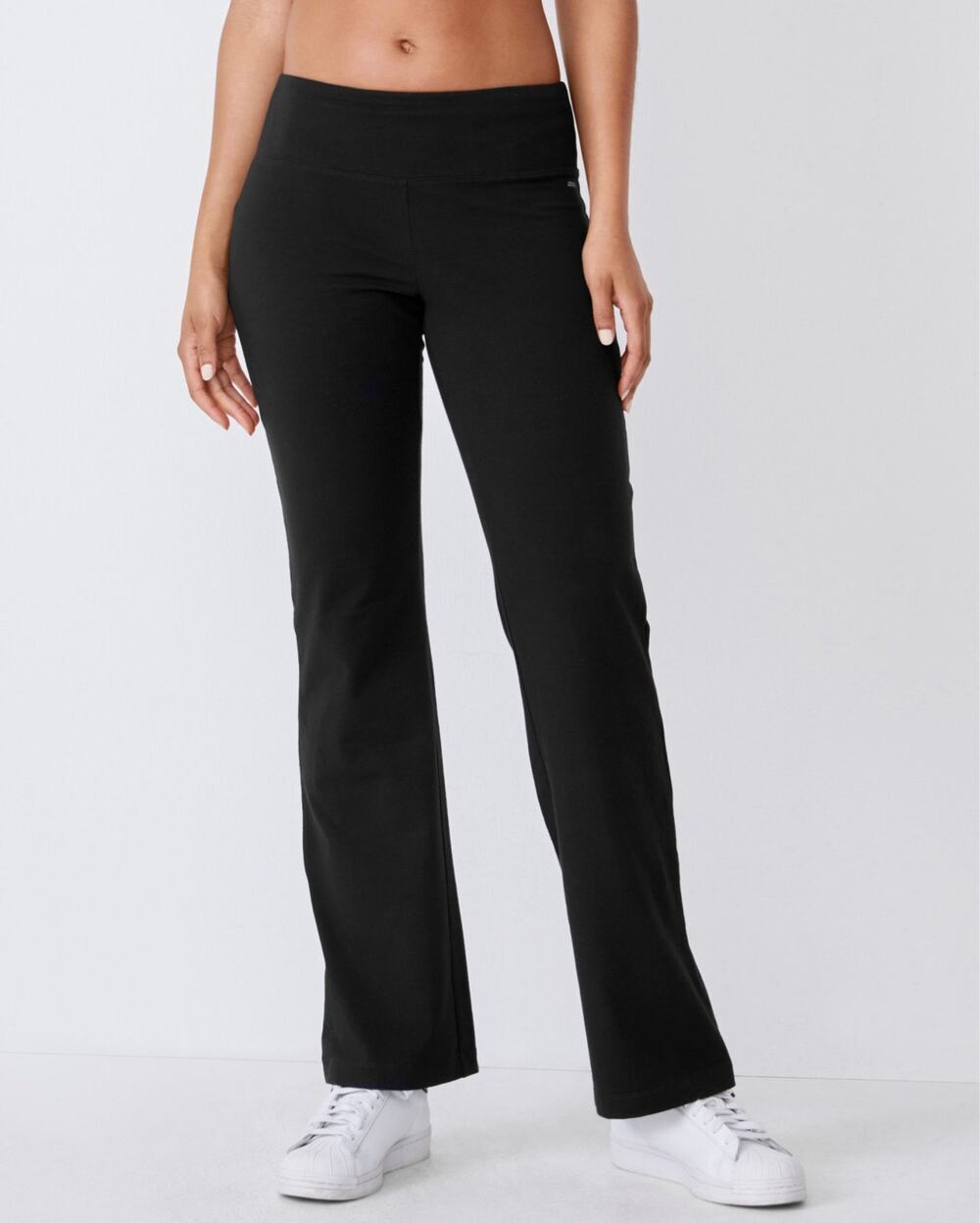 Jockey Black High Rise Straight Leg Yoga Pants Side Pocket Small